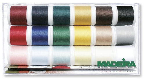 CAJA MUESTRARIO 18 BOBINAS AEROFIL Nº 120 - 200M